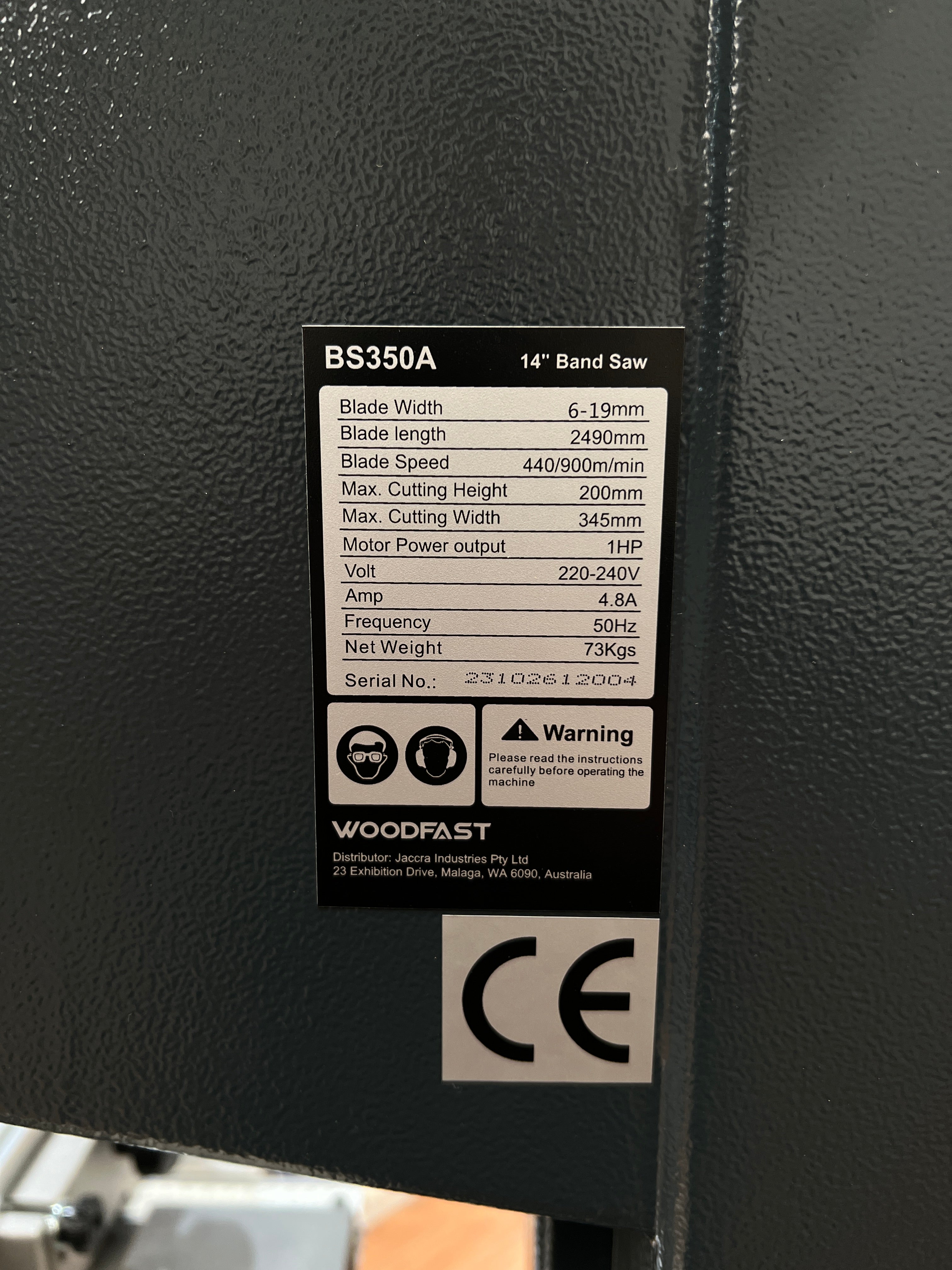 Woodfast 350mm (14") Bandsaw 1HP 240V BS350A