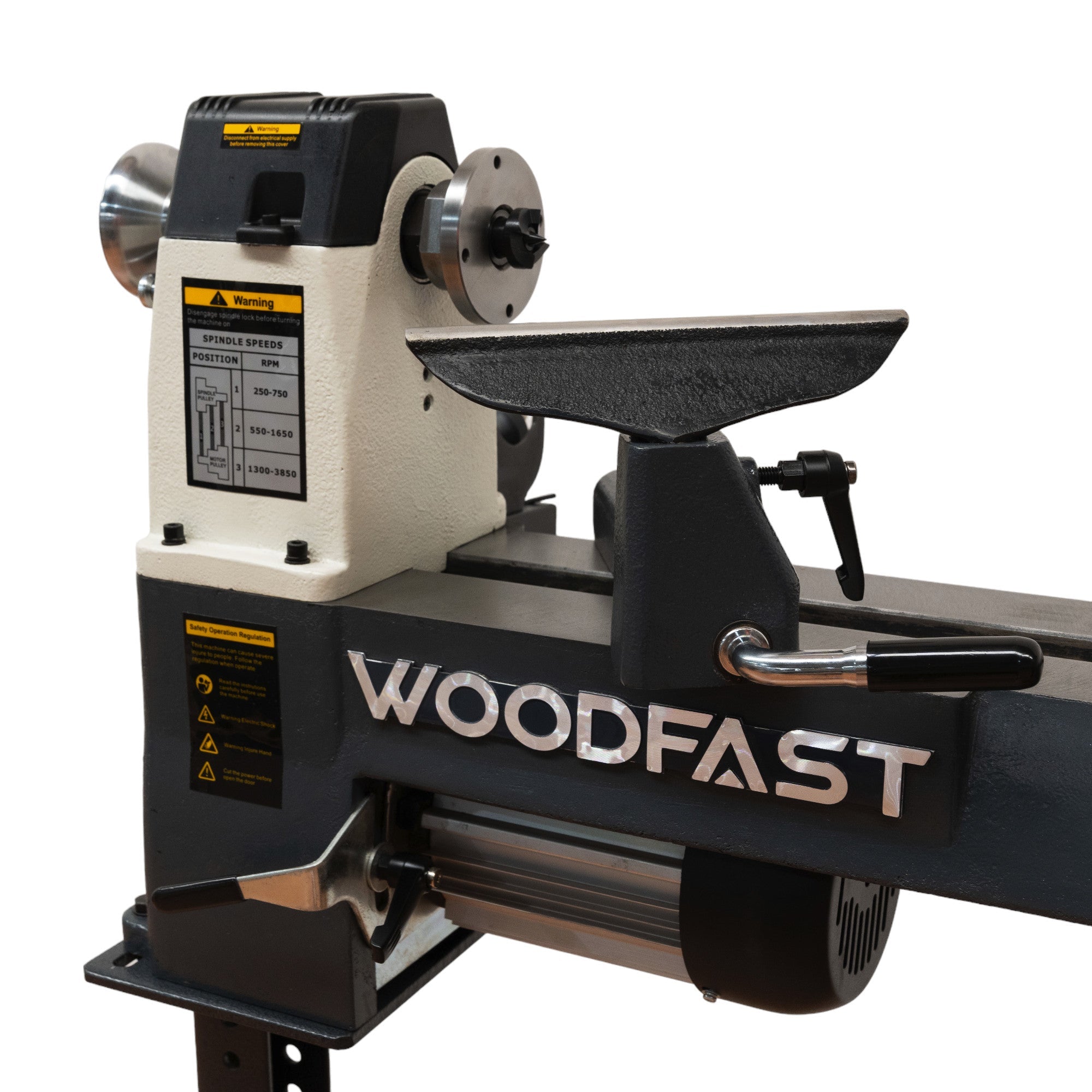 Woodfast 318mm (12") Swing x 508mm (20") Between Centres 0.75HP 240V Super Heavy Wood Lathe WL1220A