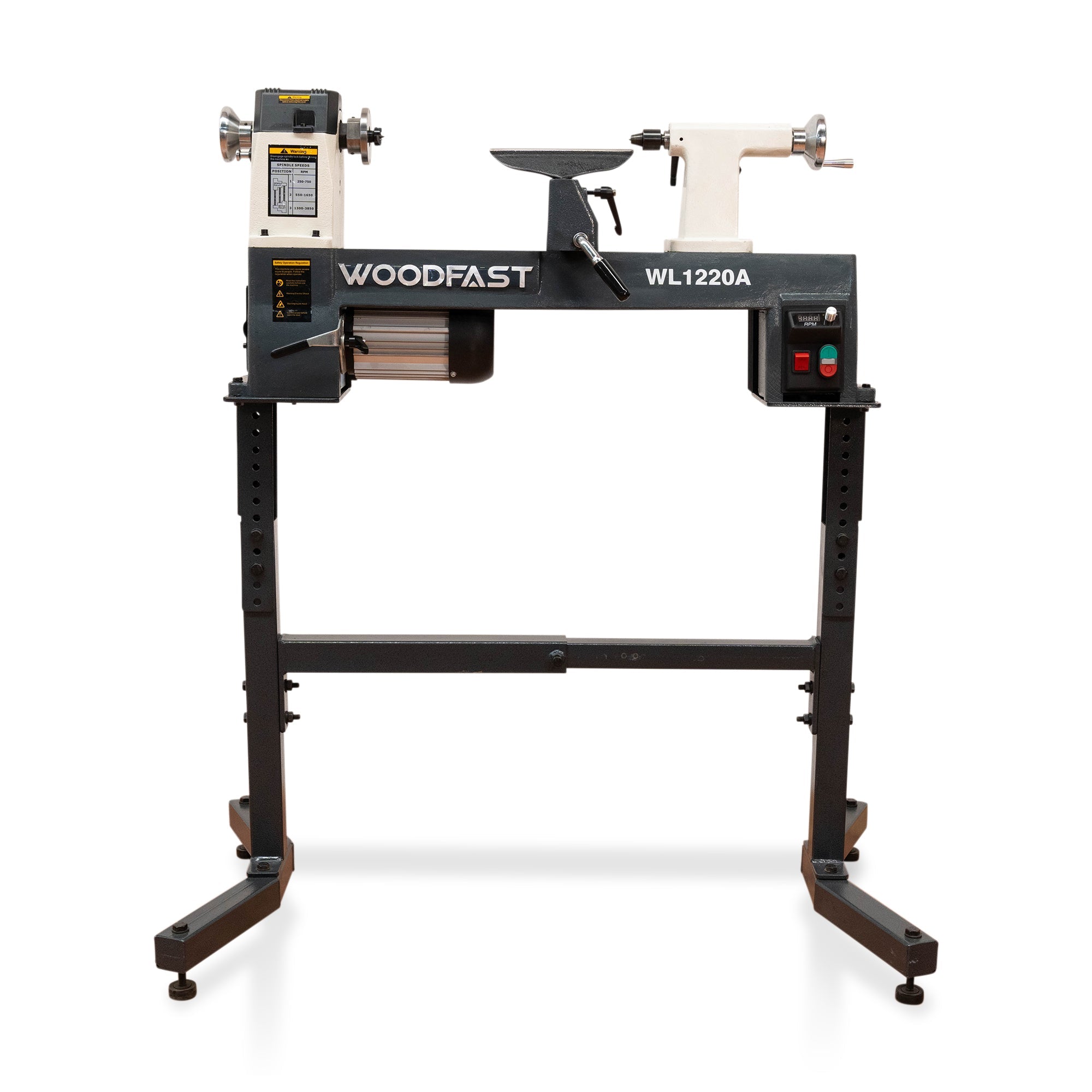 Woodfast 318mm (12") Swing x 508mm (20") Between Centres 0.75HP 240V Super Heavy Wood Lathe WL1220A