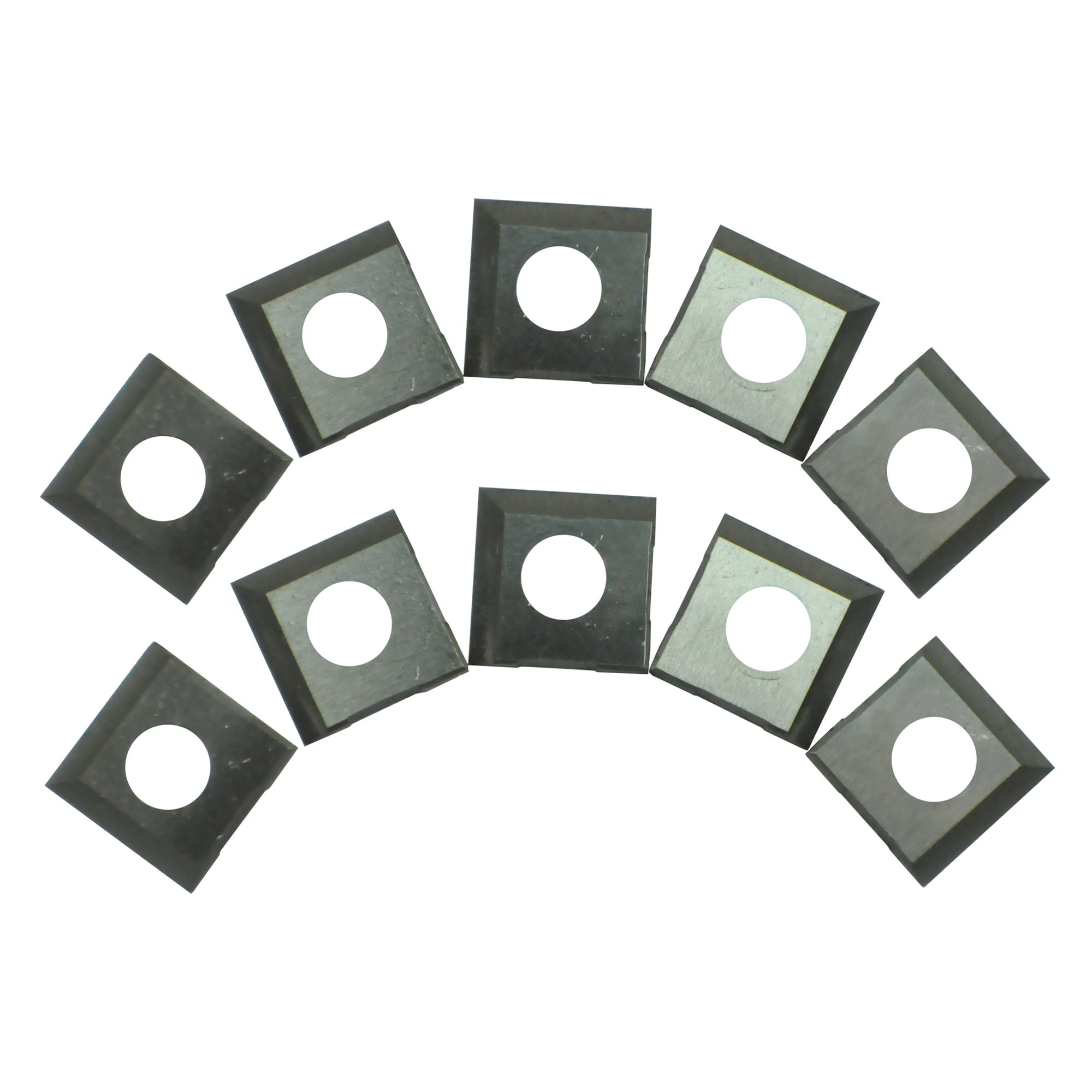 10Pce R150 30Deg 15x15x2.5mm 4-sided Spiral Cutter Head Blades by Woodfast