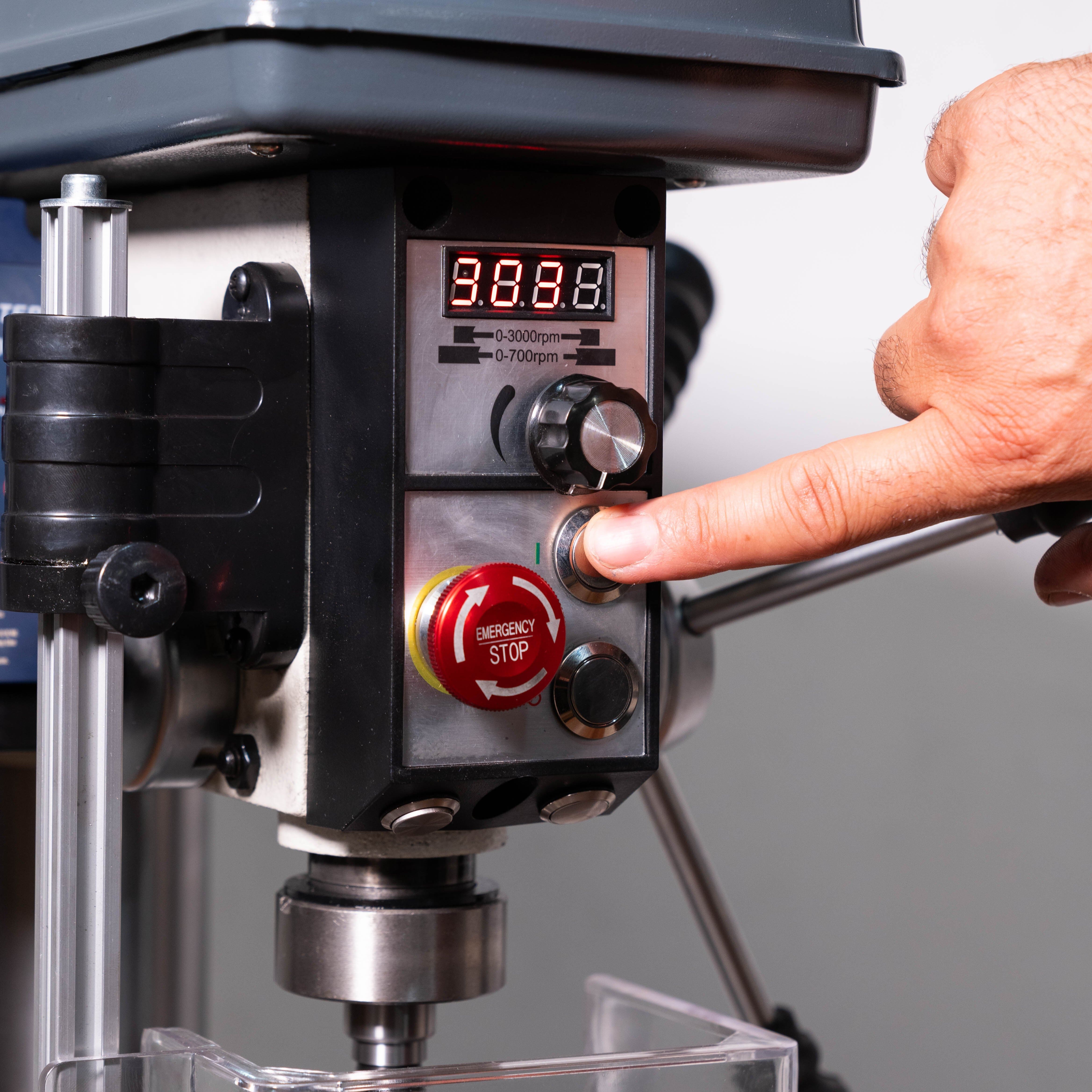 Woodfast 430mm (17") Floor Drill Press Electronic Variable Speed 16mm Key Chuck 240V DP43016F-VS *New Arrival*